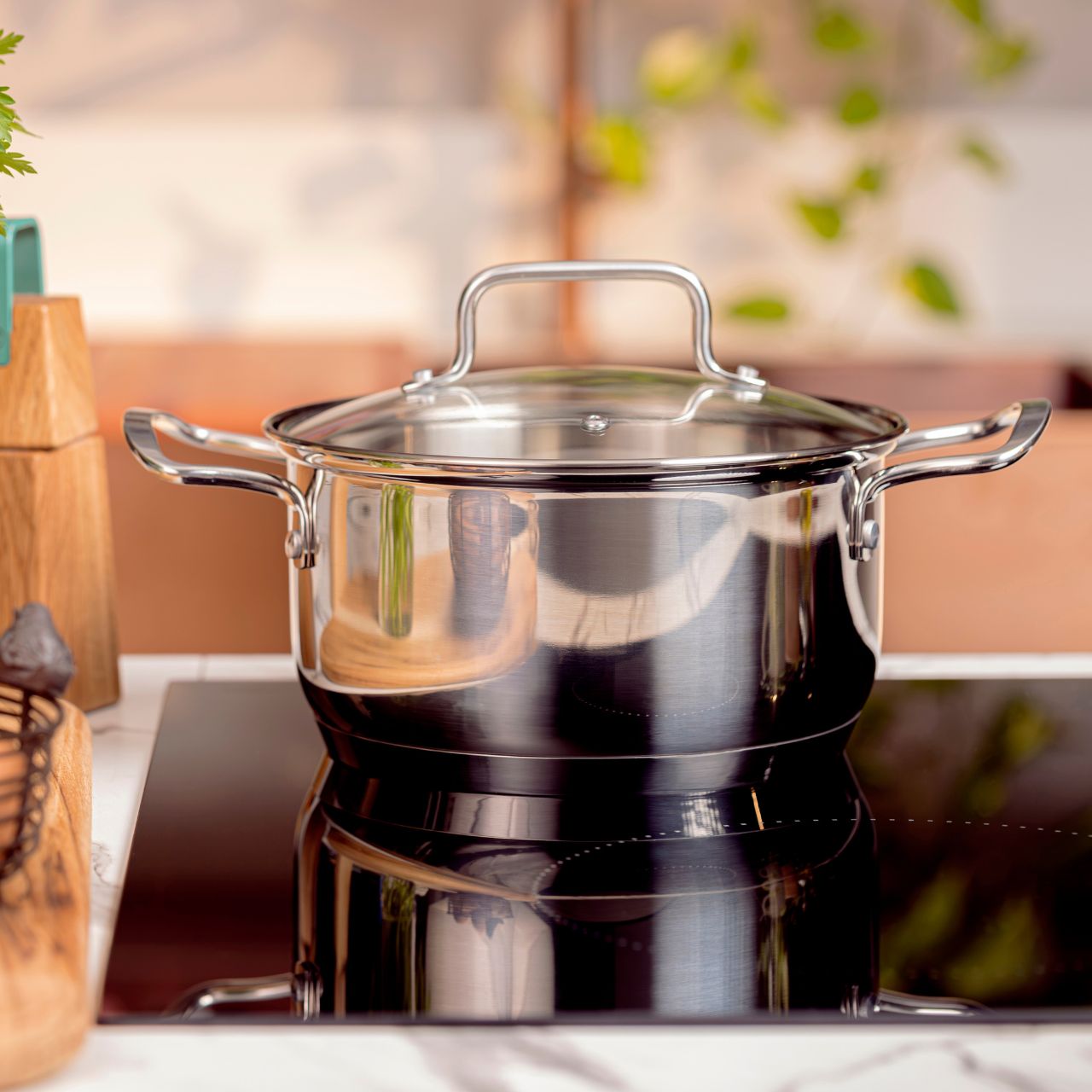 Jogo de Panelas Brinox Aço Inoxidável Fundo Triplo 4 Peças Jasmin com Indução Inox - Imagem 2