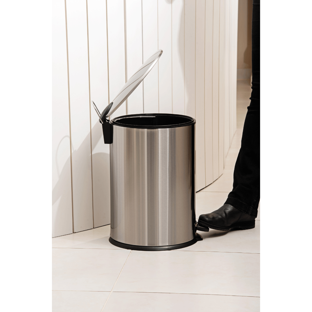 Lixeira com Pedal e Balde Brinox Spin 20 Litros Aço Inox Escovado - Imagem 8