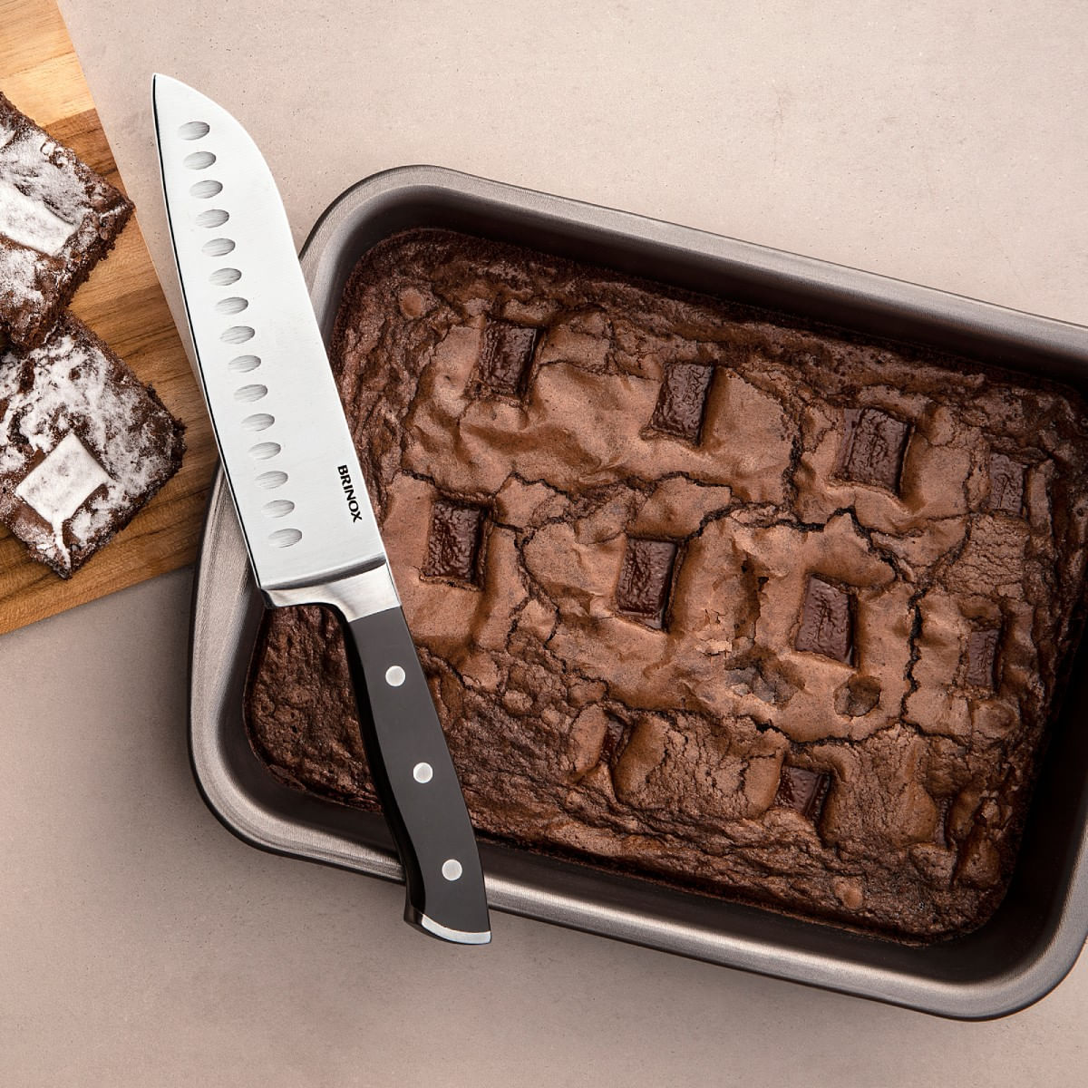 Assadeira Retangular Funda Brinox Bakeware 33,5 x 24 x 6,1 cm Grafite - Imagem 3