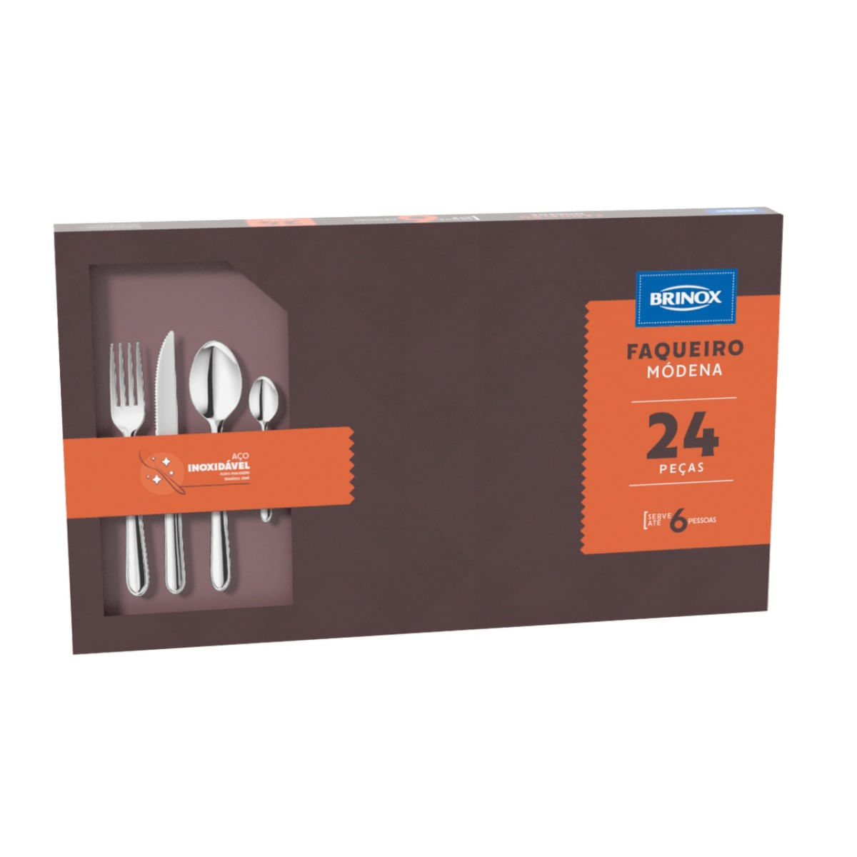 Faqueiro Brinox Módena 24 peças Aço Inoxidável