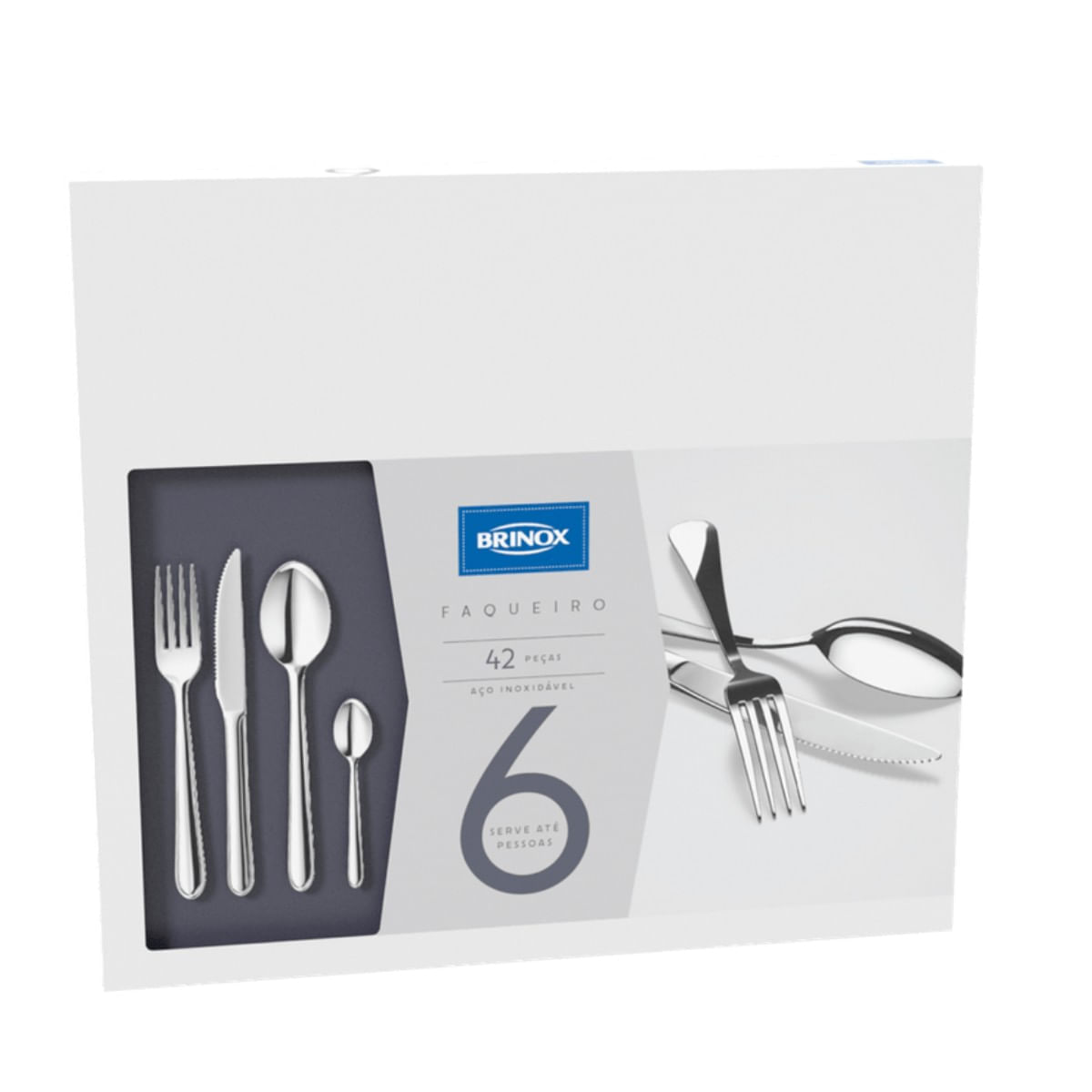 Faqueiro Brinox Lyon 42 Peças Aço Inoxidável