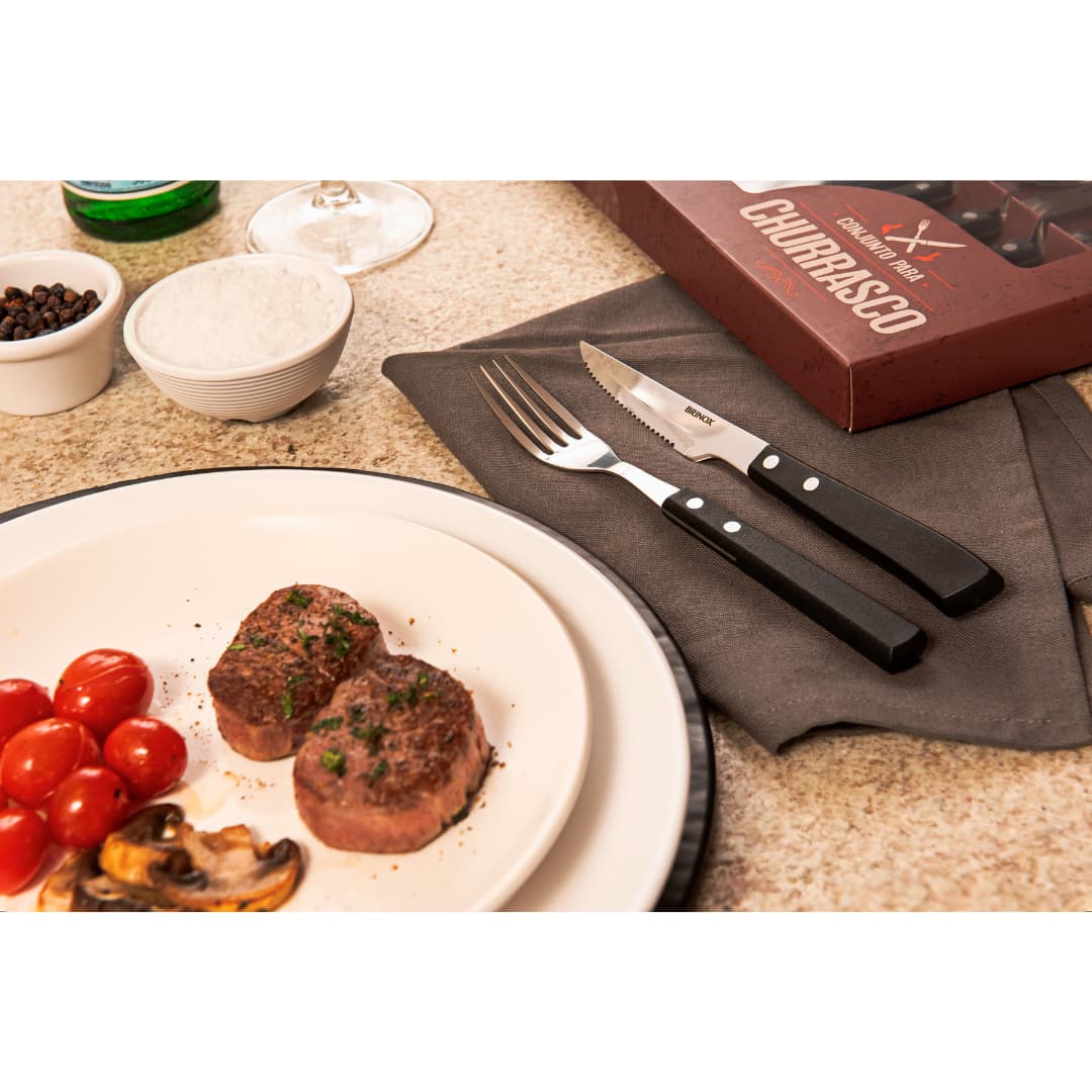 Jogo De Talheres Para Churrasco 12 Peças Aço Inoxidável Linha Churrasco da Brinox - Imagem 2