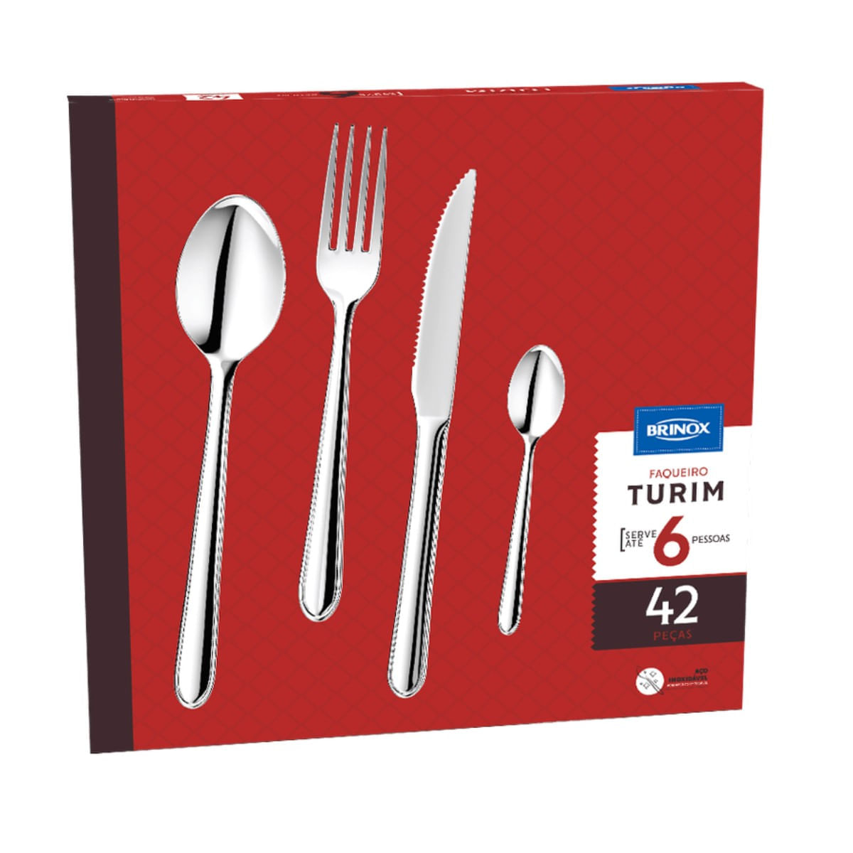 Faqueiro Brinox Turim 42 Peças Aço Inoxidável