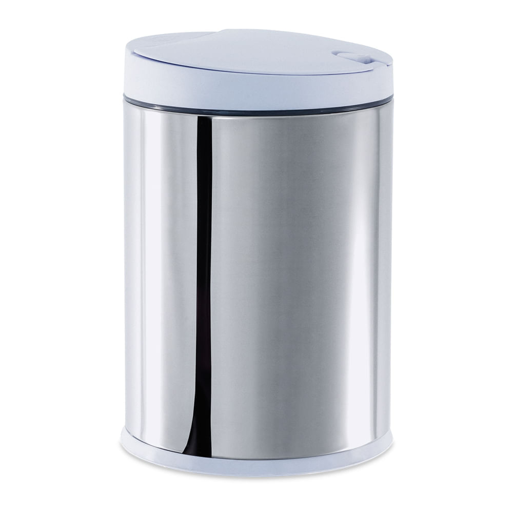 Lixeira com Tampa Press Brinox Linha Pia 4 Litros Ø17 x 25cm Aço Inoxidável