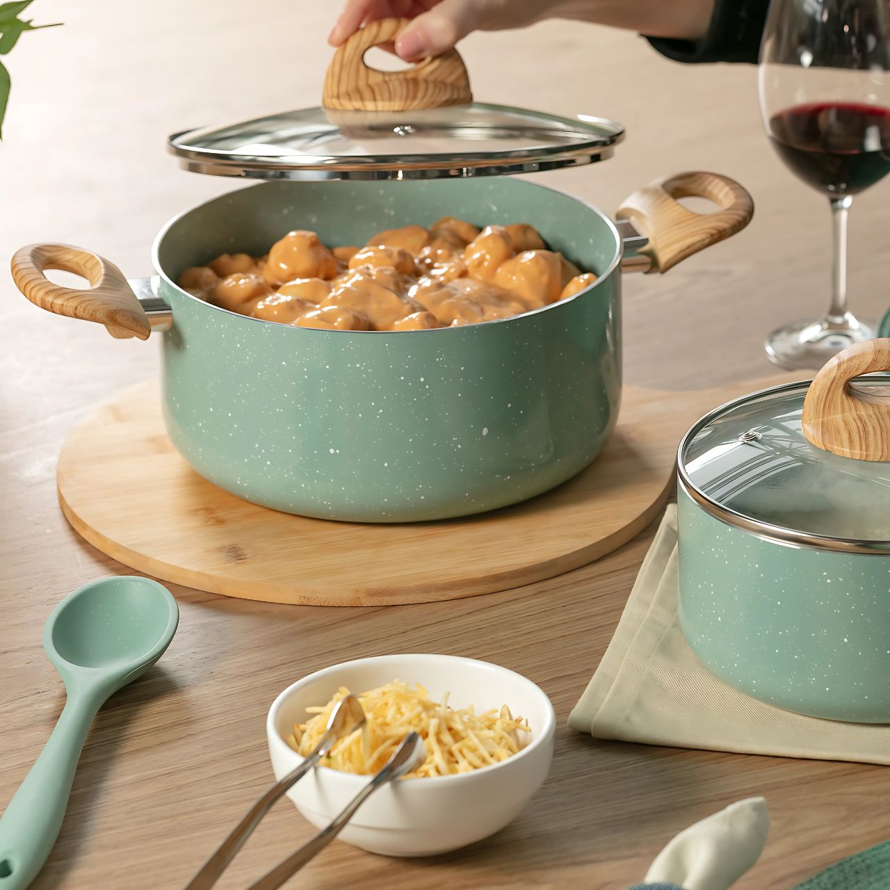 Caçarola de Indução com Tampa Brinox Botanika Antiaderente Ceramic Life Ø20cm 2,5 Litros Verde - Imagem 2