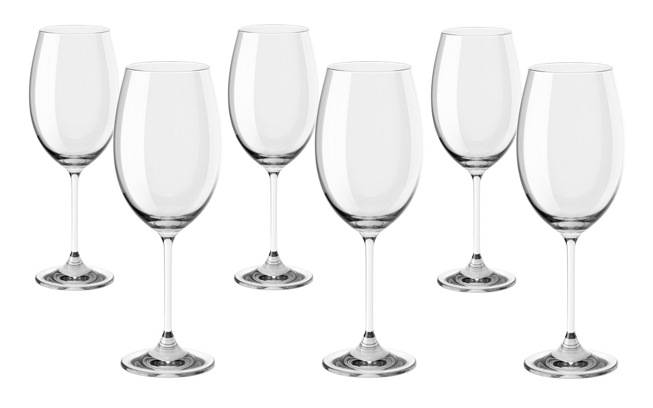 Jogo de Taças para Vinho Tinto em Cristal Bohemia 450ml Haus Concept Fizzy