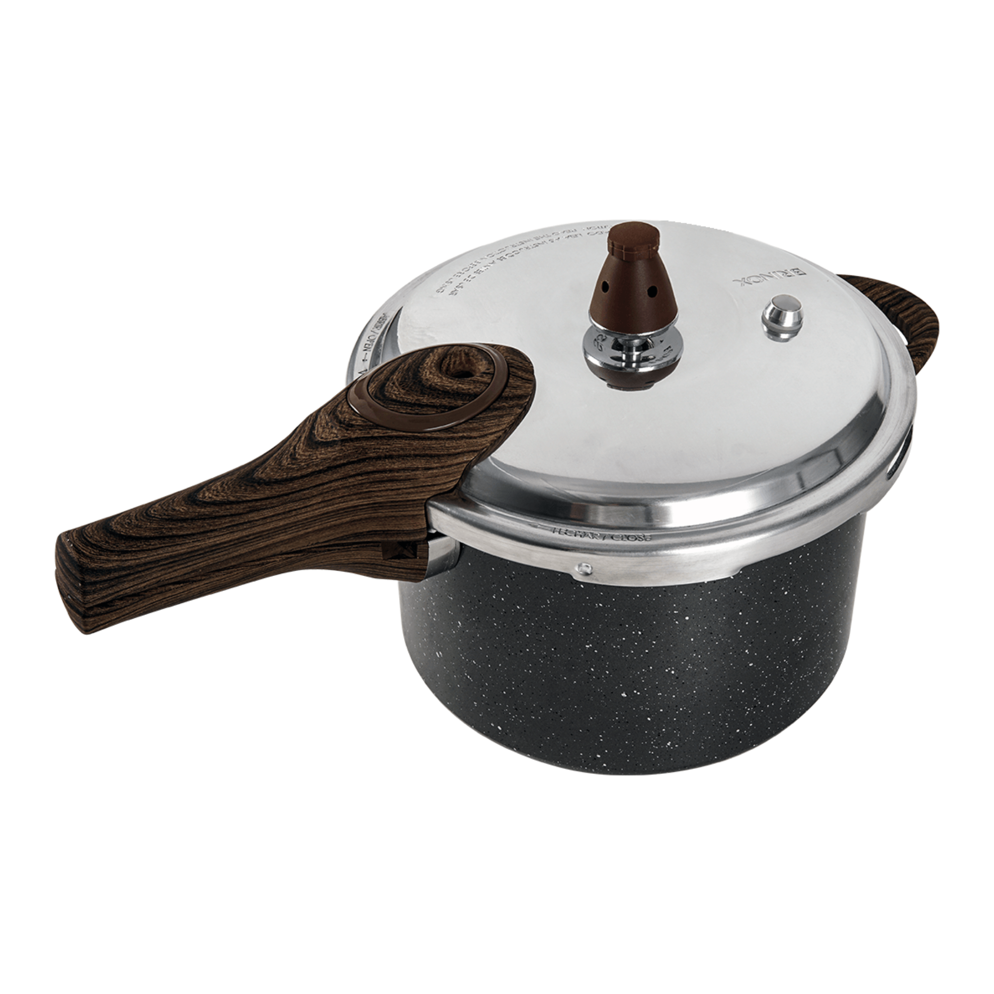 Panela de Pressão Brinox Pressure 4,2 Litros com Revestimento Antiaderente Ceramic Life e  Fundo de Indução  - Ø20cm Granito