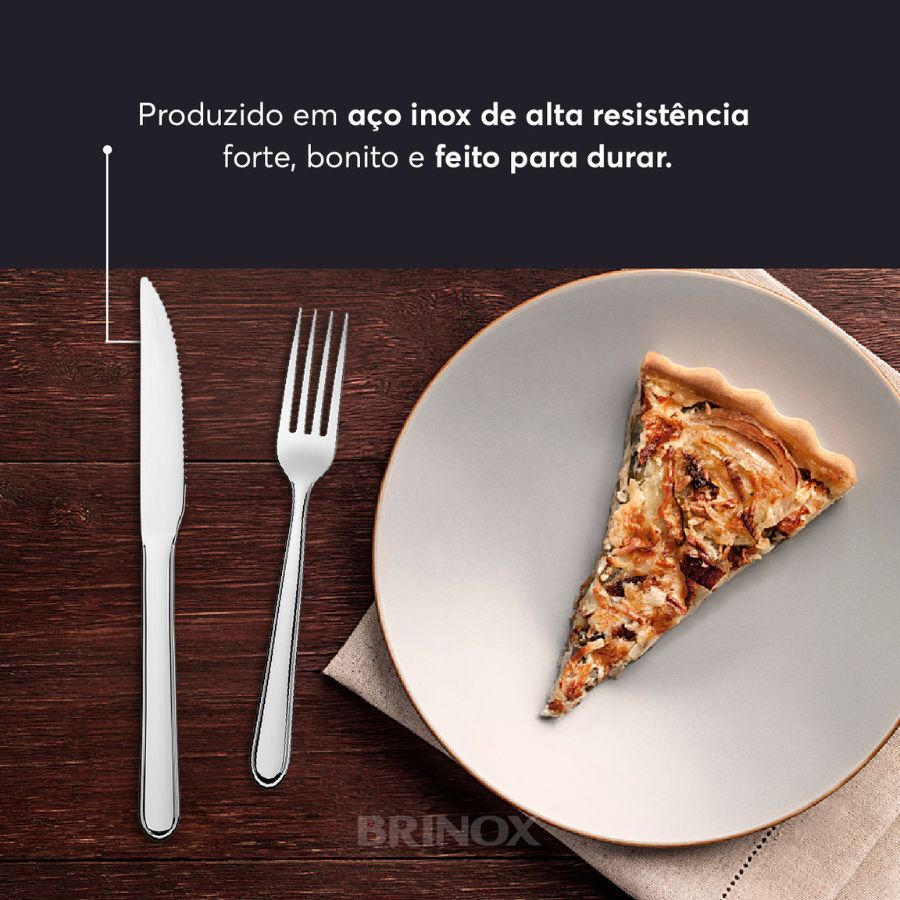 Faqueiro Brinox Turim 24 Peças Aço Inoxidável - Imagem 5