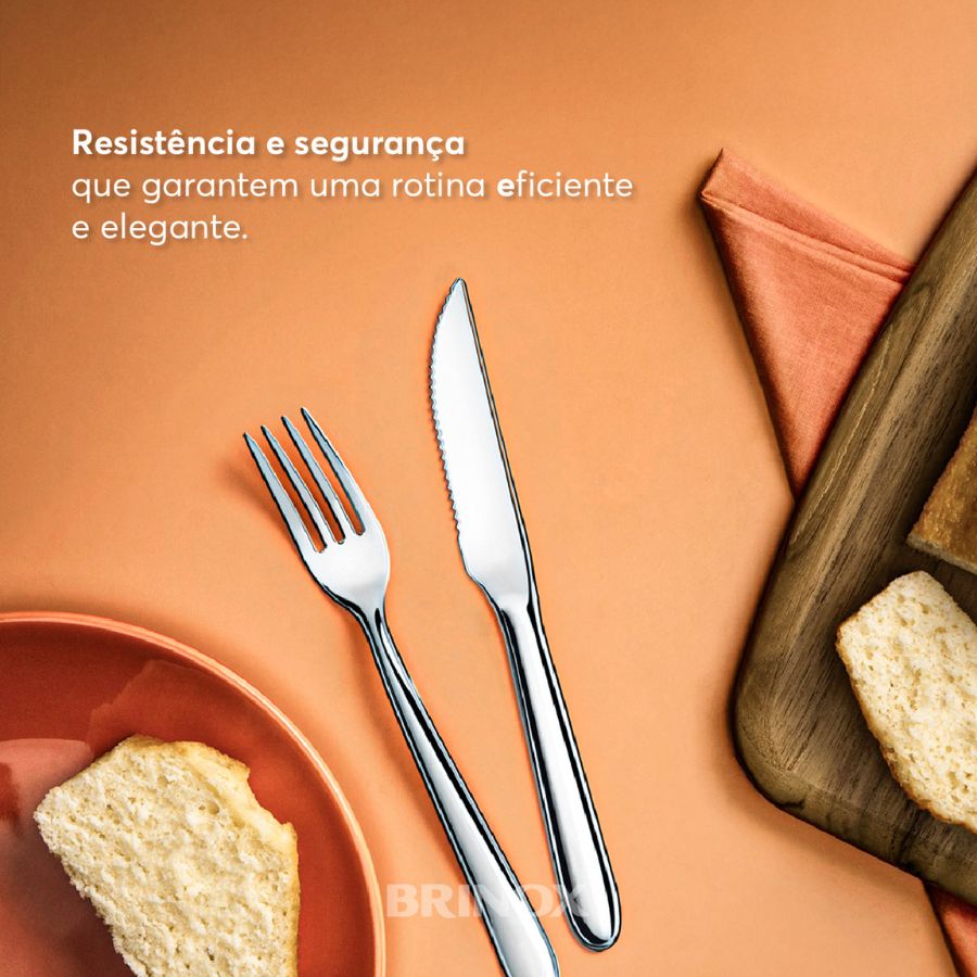 Faqueiro Brinox Turim 24 Peças Aço Inoxidável - Imagem 7