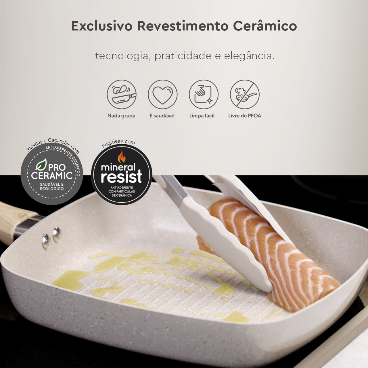 Jogo de Panelas com Indução Brinox Antiaderente Ceramic Life Smart Plus 7 Peças - Imagem 3