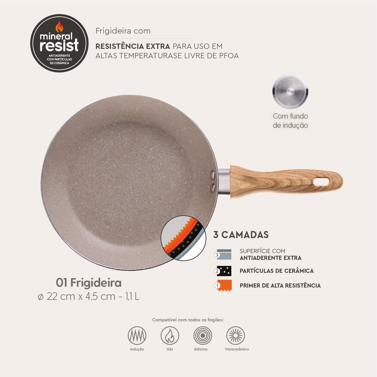 Jogo de Panelas com Indução Brinox Antiaderente Ceramic Life Smart Plus 7 Peças - Imagem 10