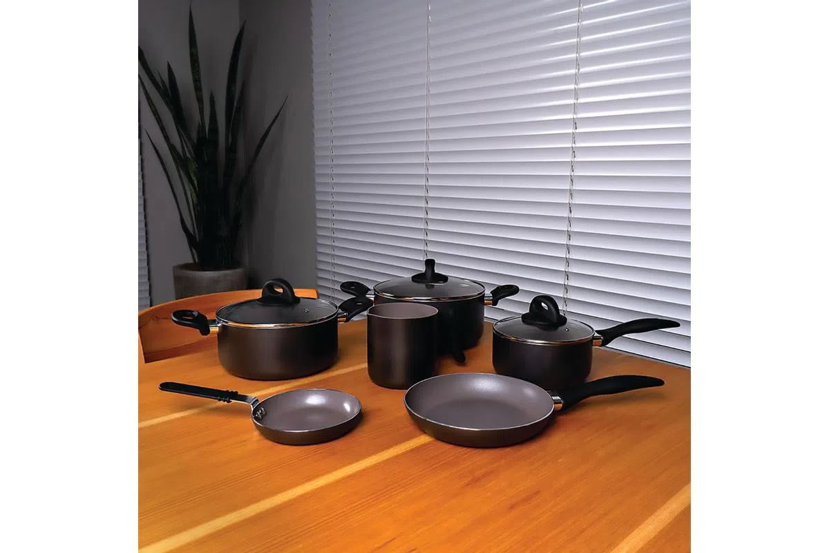 Jogo de Panelas Brinox Antiaderente Ceramic Life 6 Peças Smart Plus Preto - Imagem 2