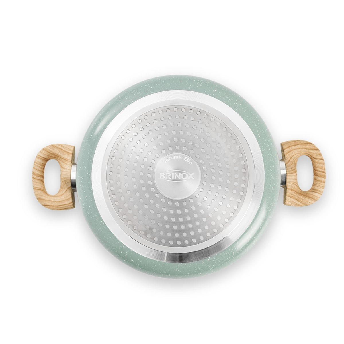 Jogo de Panelas Brinox Antiaderente Ceramic Life 6 Peças Botanika com Indução Verde - Imagem 5