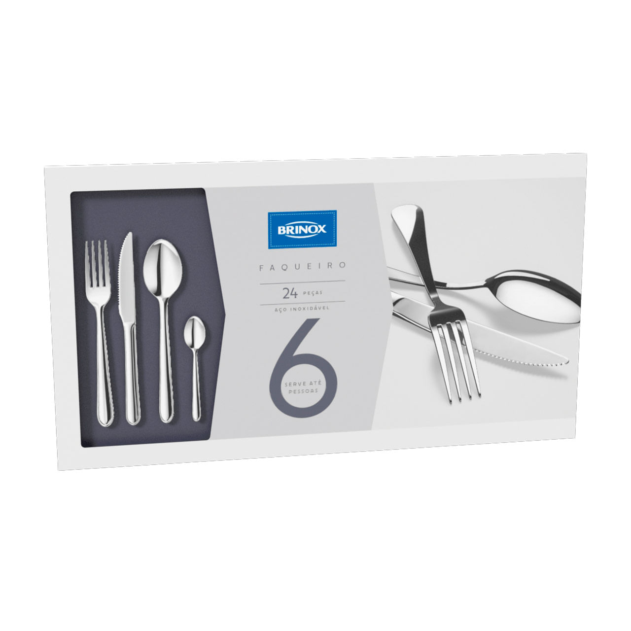 Faqueiro Brinox Bellagio 24 Peças Aço Inoxidável