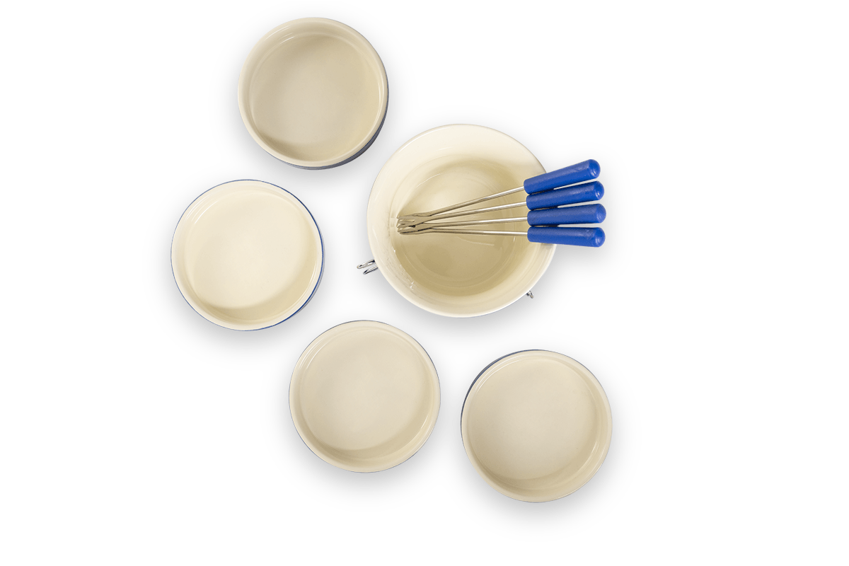 Aparelho De Fondue 11 Peças Azul Cerâmica Linha Fondue Brinox - Imagem 4