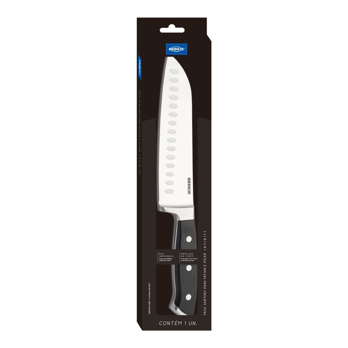 Faca Santoku para fatiar e picar 7" Infinity 31,4x4,6x1,9 cm - Imagem 4