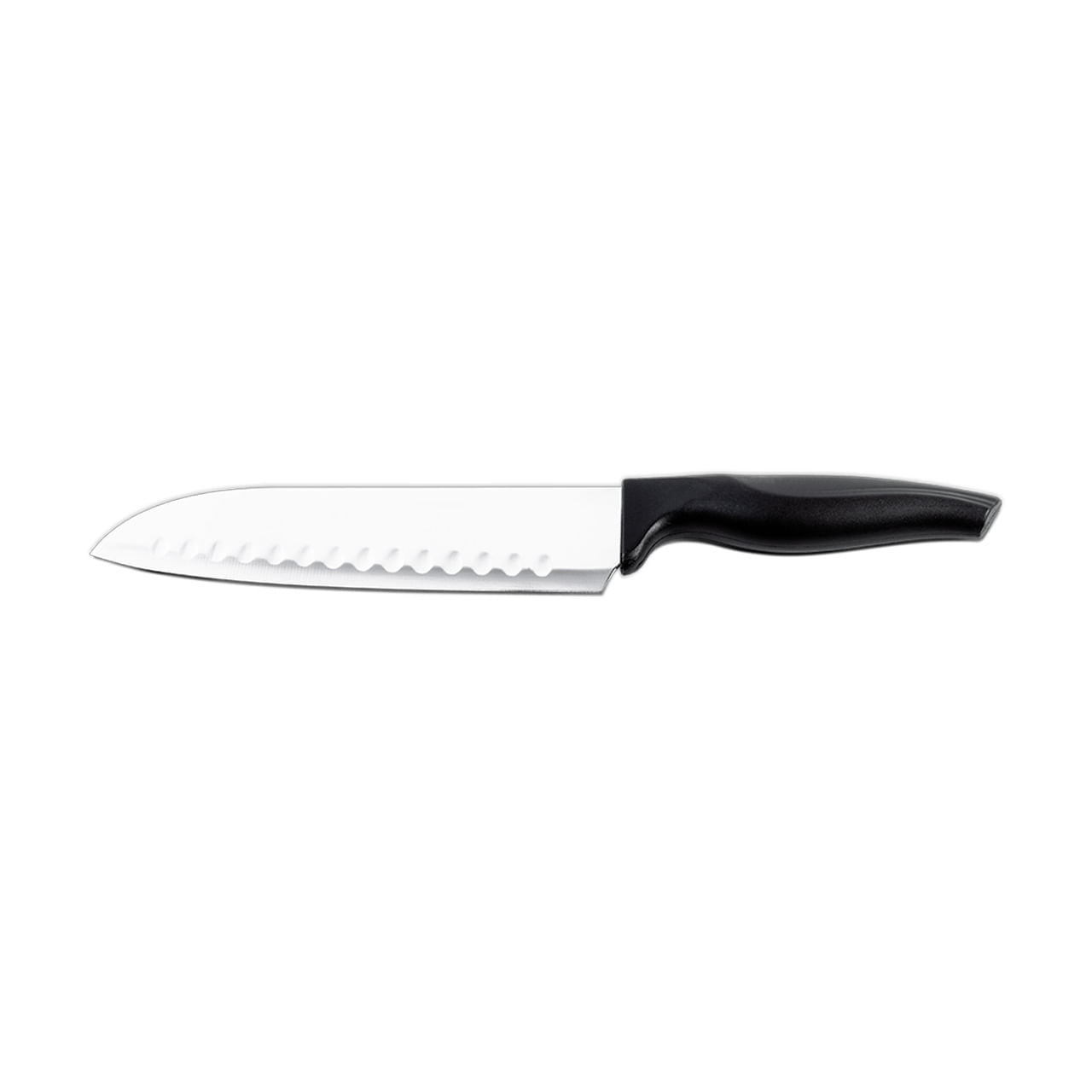 Faca Santoku 7 polegadas para fatiar e picar carnes, vegetais, legumes e frutas com lâmina aço inoxidável polido. Linha Cross Brinox