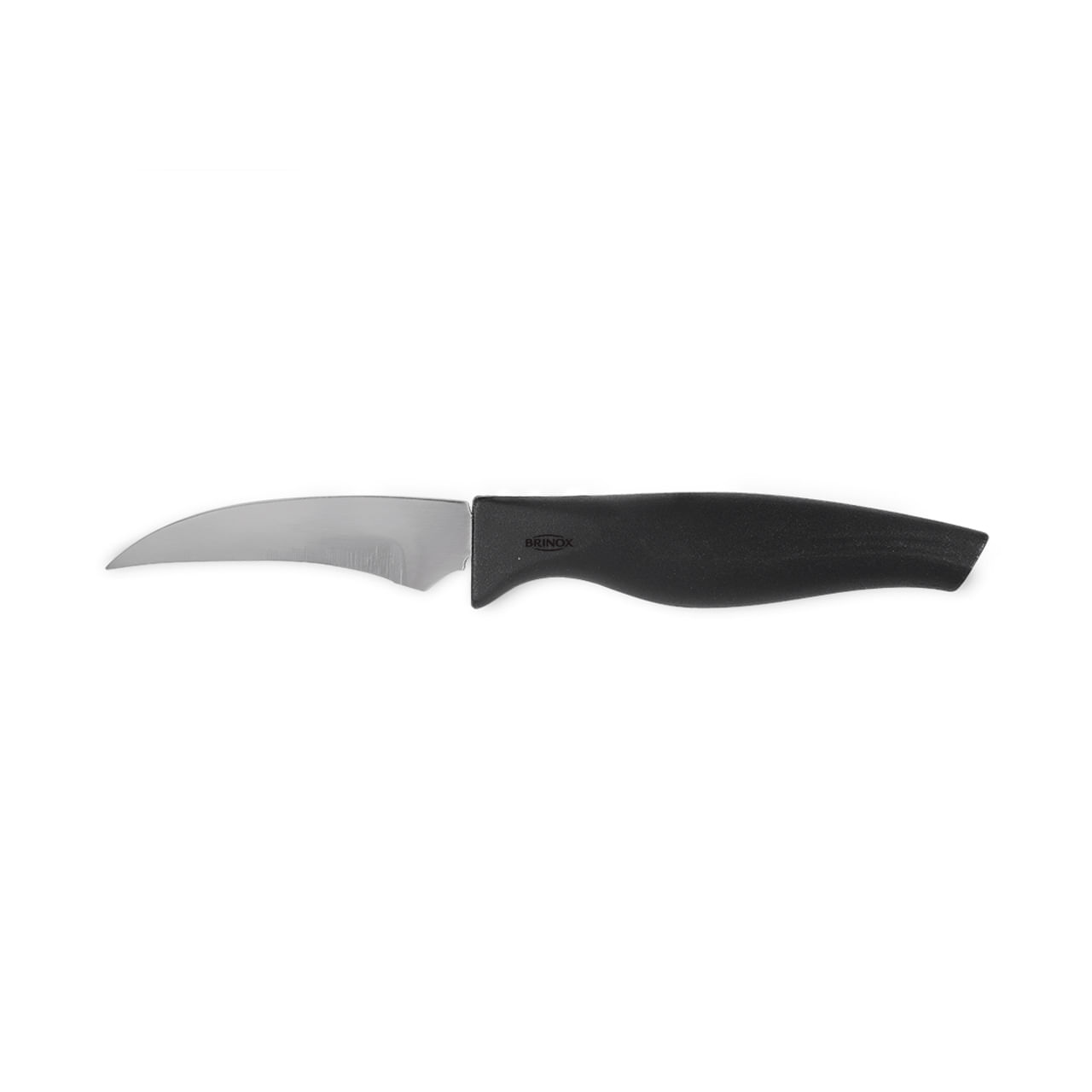 Faca para Descascar Frutas 3 polegadas lâmina em aço inoxidável, polido e temperado cabo preto Cross Brinox ideal para frutas delicadas