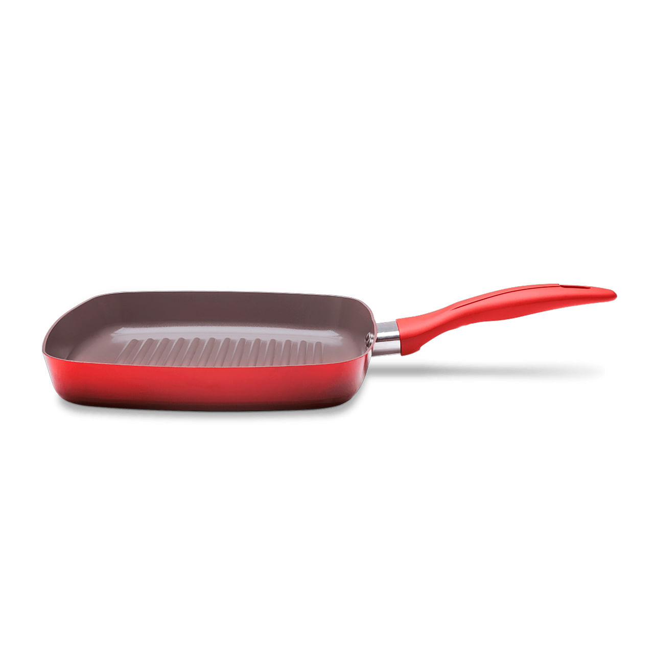 Grill Brinox Easy Antiaderente Mineral Resist Ceramic Life 24cm 1,35L Vermelho