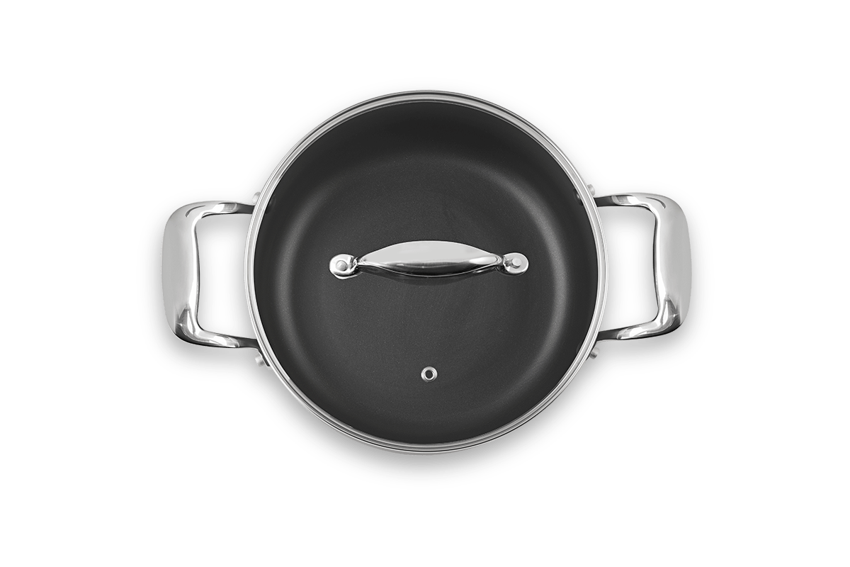 Caçarola de Indução com Tampa Brinox Diamond Antiaderente Pro-flon Premium Ø22cm 3,65 Litros Cinza - Imagem 9