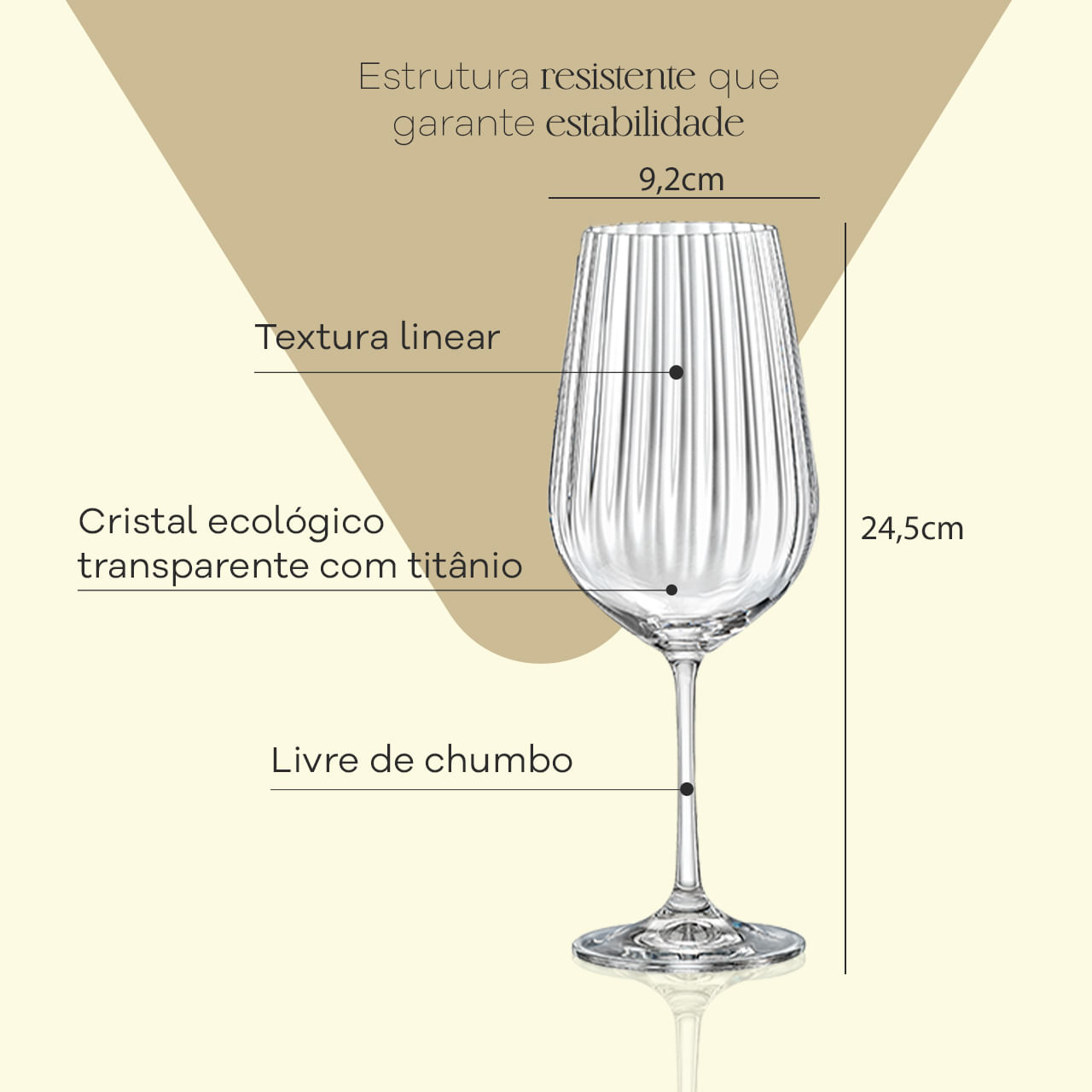 Jogo de 6 Taças para Água em Cristal Bohemia 550ml Haus Concept Dream - Imagem 2