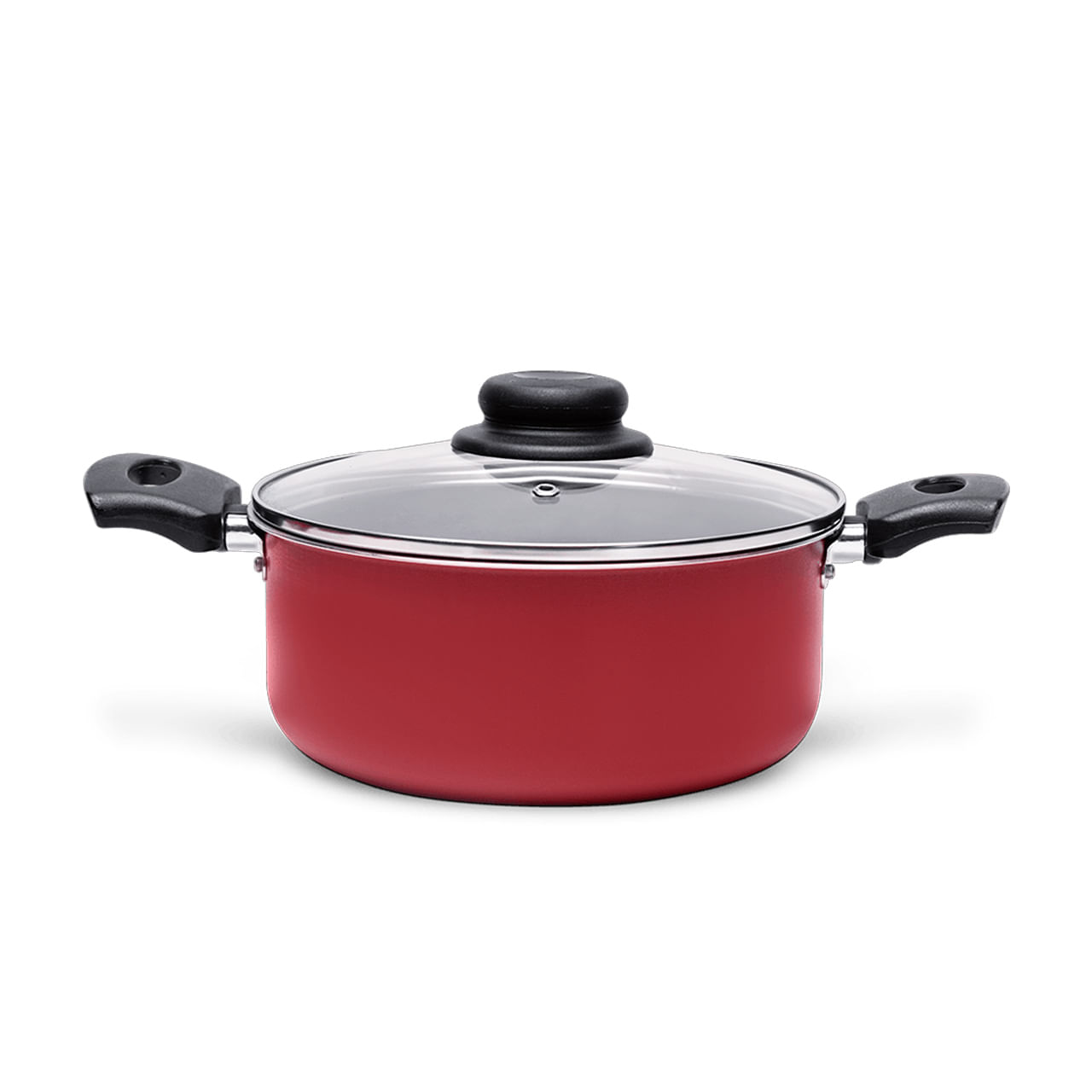 Caçarola com Tampa Brinox Ruby Antiaderente Pro-flon Ø18cm 1,9 Litros Vermelha