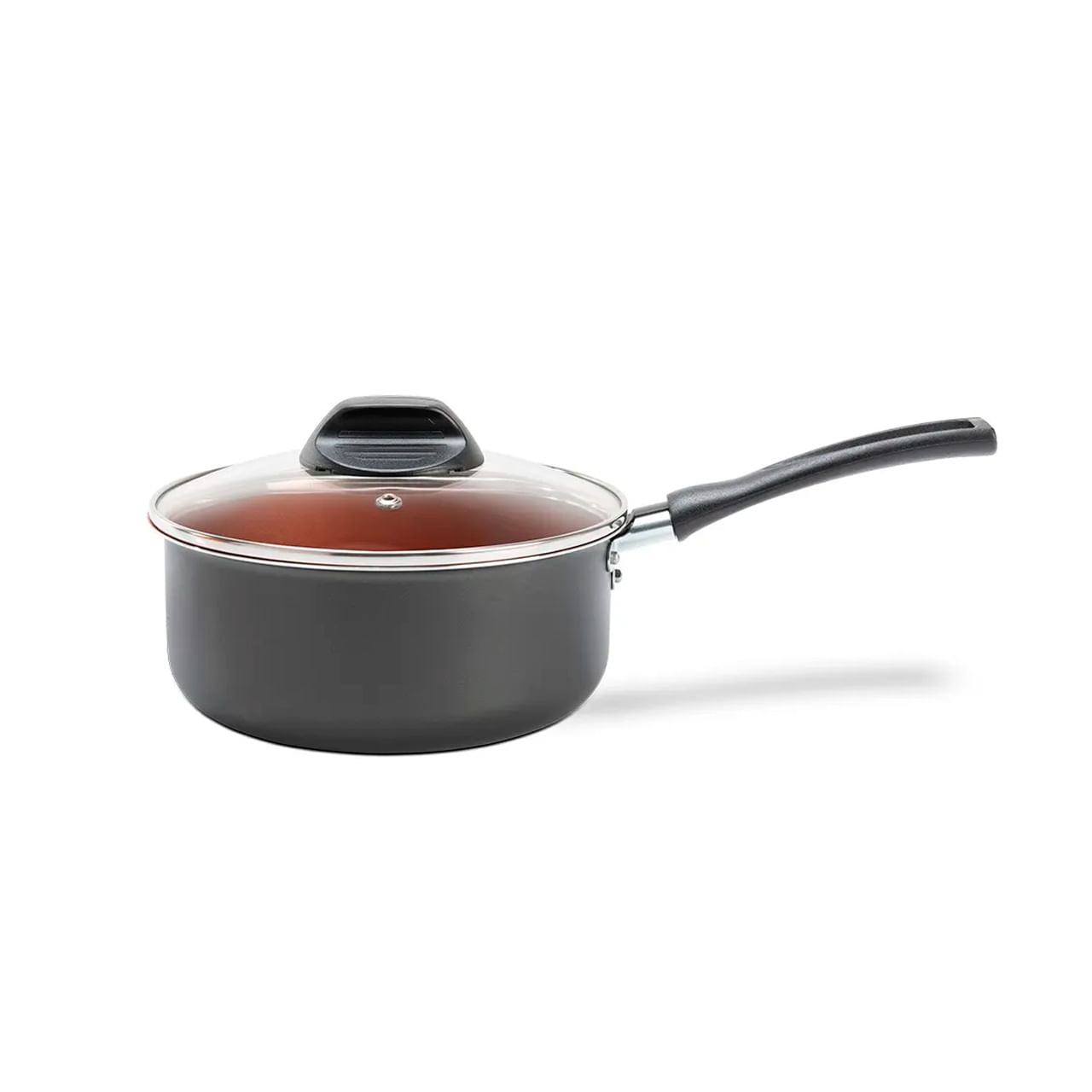 Panela com Tampa Brinox Topázio Antiaderente Pró-flon Ø16cm 1,3 Litros Cinza Range