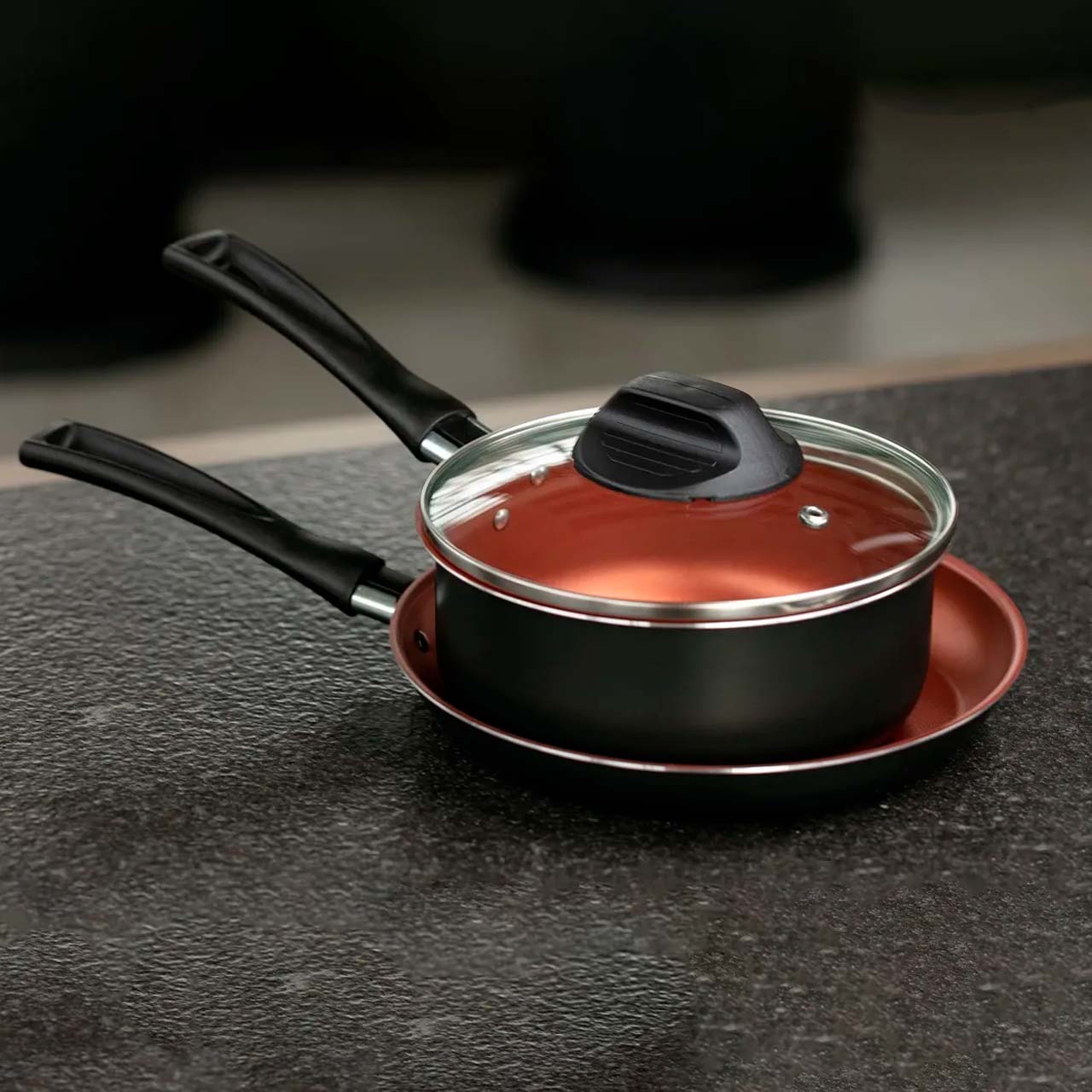 Panela com Tampa Brinox Topázio Antiaderente Pró-flon Ø18cm 1,8 Litros Cinza Range - Imagem 2