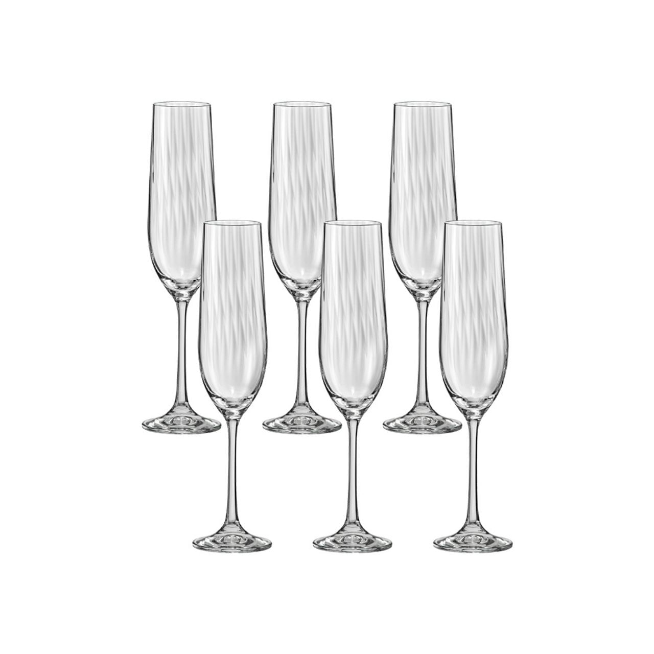 Jogo de 6 Taças para Espumante em Cristal Bohemia 190ml Haus Concept Dream