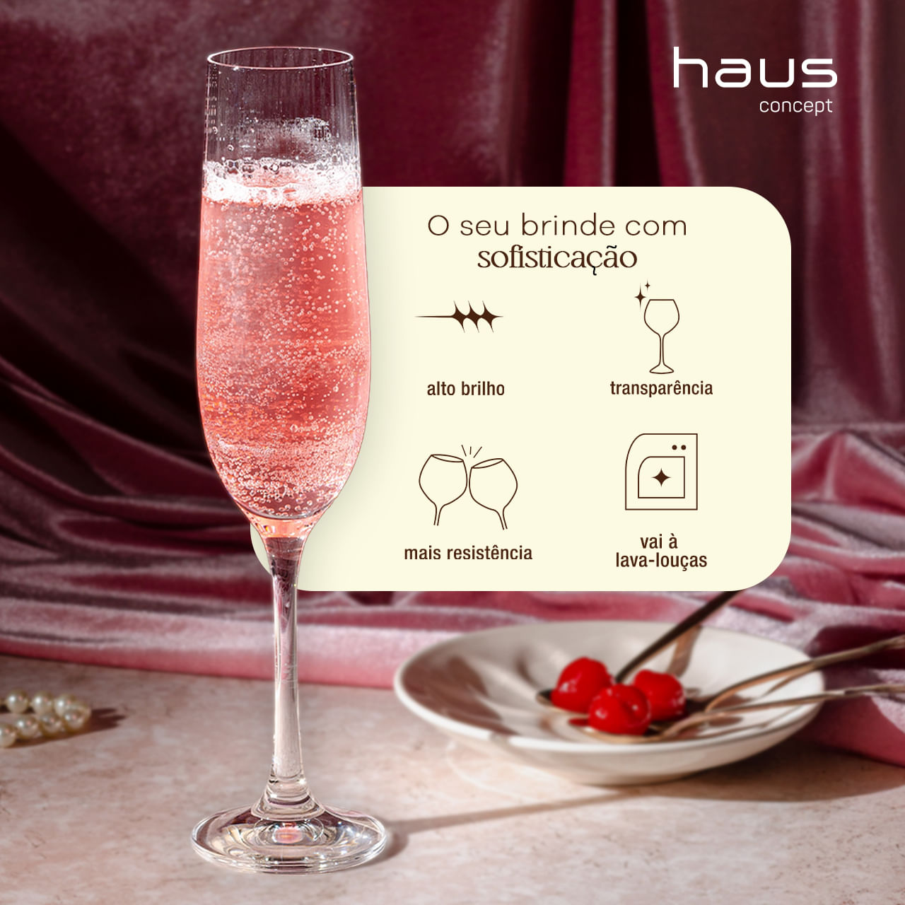 Jogo de 6 Taças para Espumante em Cristal Bohemia 190ml Haus Concept Dream - Imagem 2