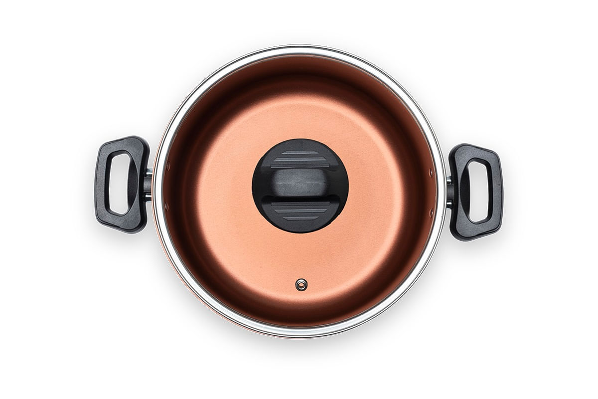 Caçarola com Tampa Brinox Topázio Antiaderente Pro-flon Ø22cm 3,45 Litros Cinza Range - Imagem 4