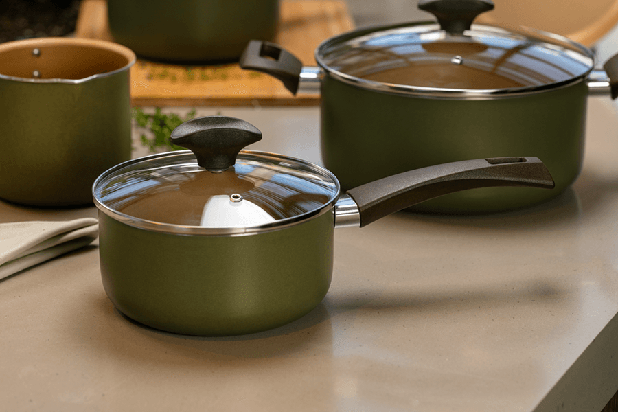 Jogo de Panelas Brinox Antiaderente Pro-Flon 5 Peças Green Verde - Imagem 3