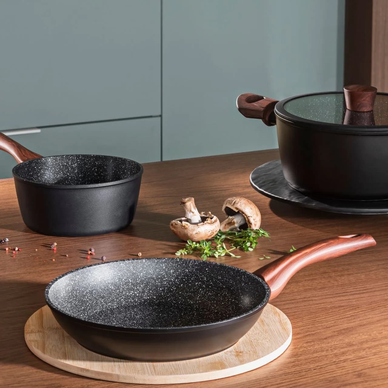 Jogo de Panelas Brinox Antiaderente Ceramic Life 4 Peças Sirius com Indução Preto - Imagem 4