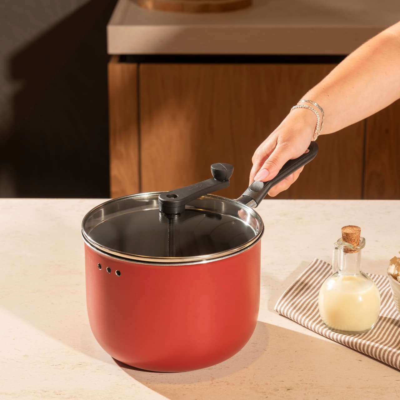Pipoqueira Brinox Pic Poc Especiarias Antiaderente Pro-Flon 4,2 Litros Ø20cm Cereja - Imagem 5
