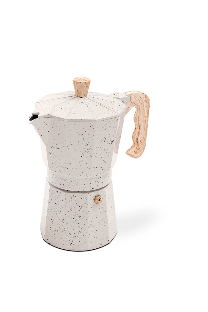 Cafeteira Italiana Brinox Verona 6 Xícaras em Alumínio Vanilla