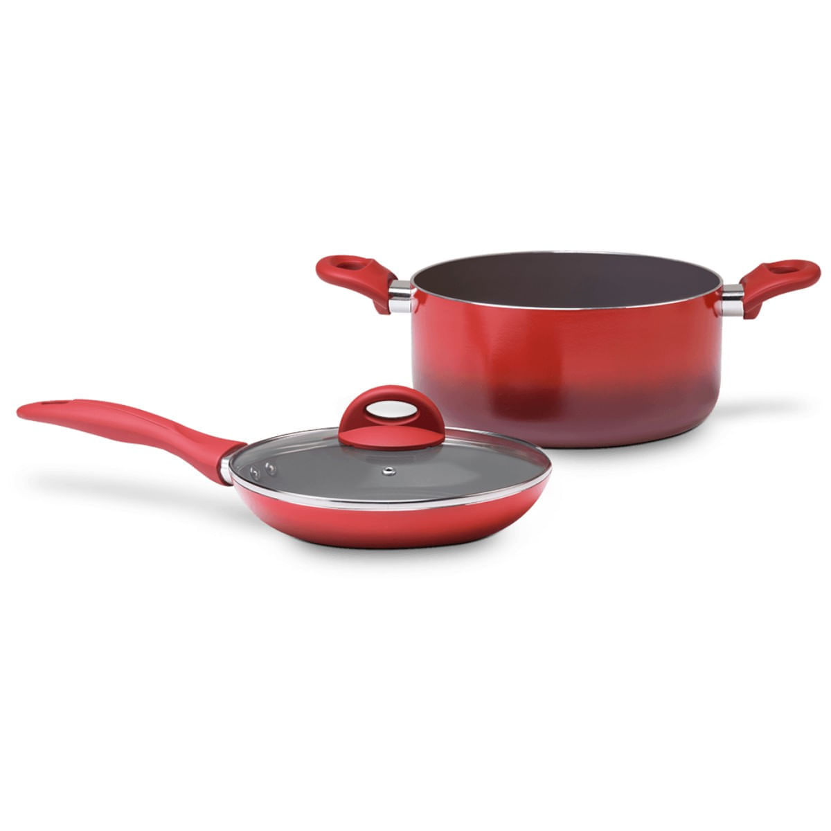 Jogo de Panelas Brinox Antiaderente Ceramic Life 5 Peças Smart Plus Vermelho - Imagem 7