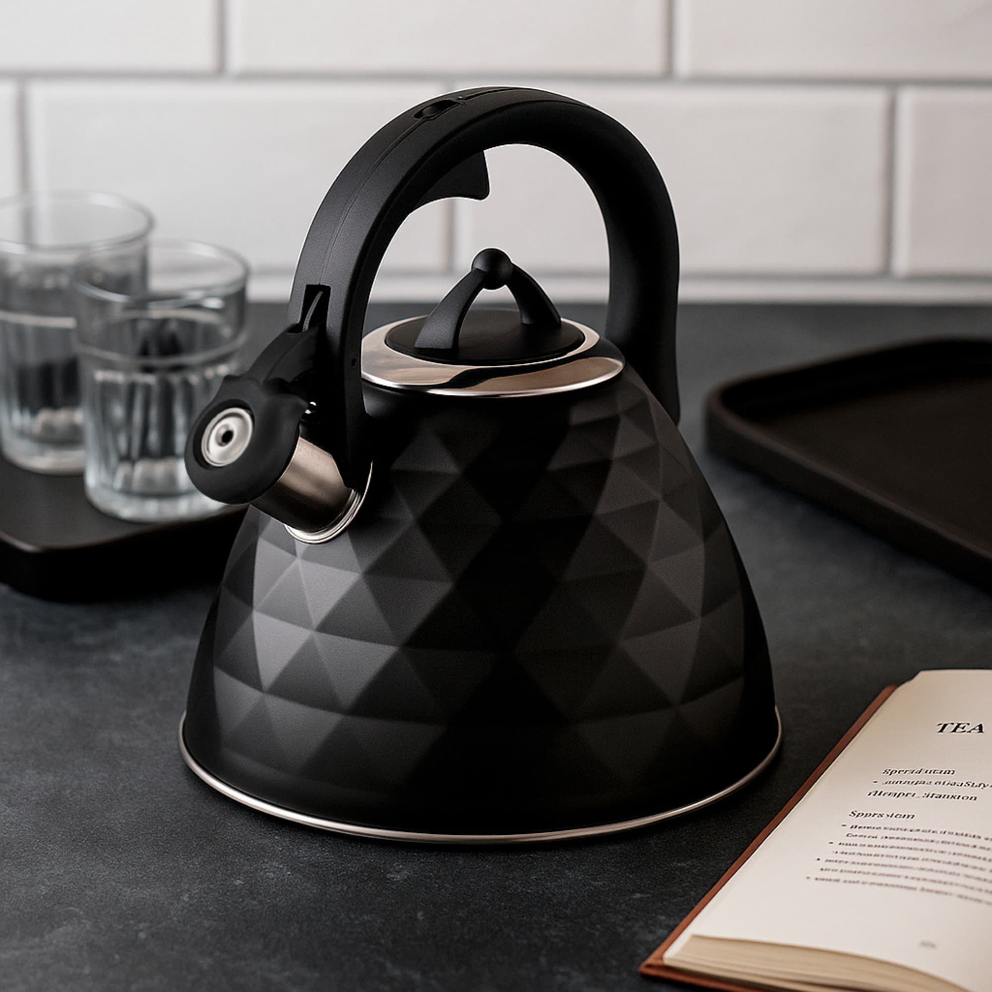 Chaleira de Inox com Indução e Apito Brinox 3 Litros Black Diamond Preto Fosco - Imagem 7