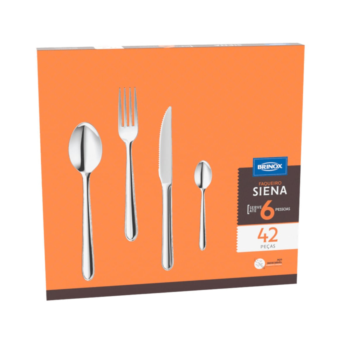 Faqueiro Brinox Siena 42 Peças Aço Inoxidável