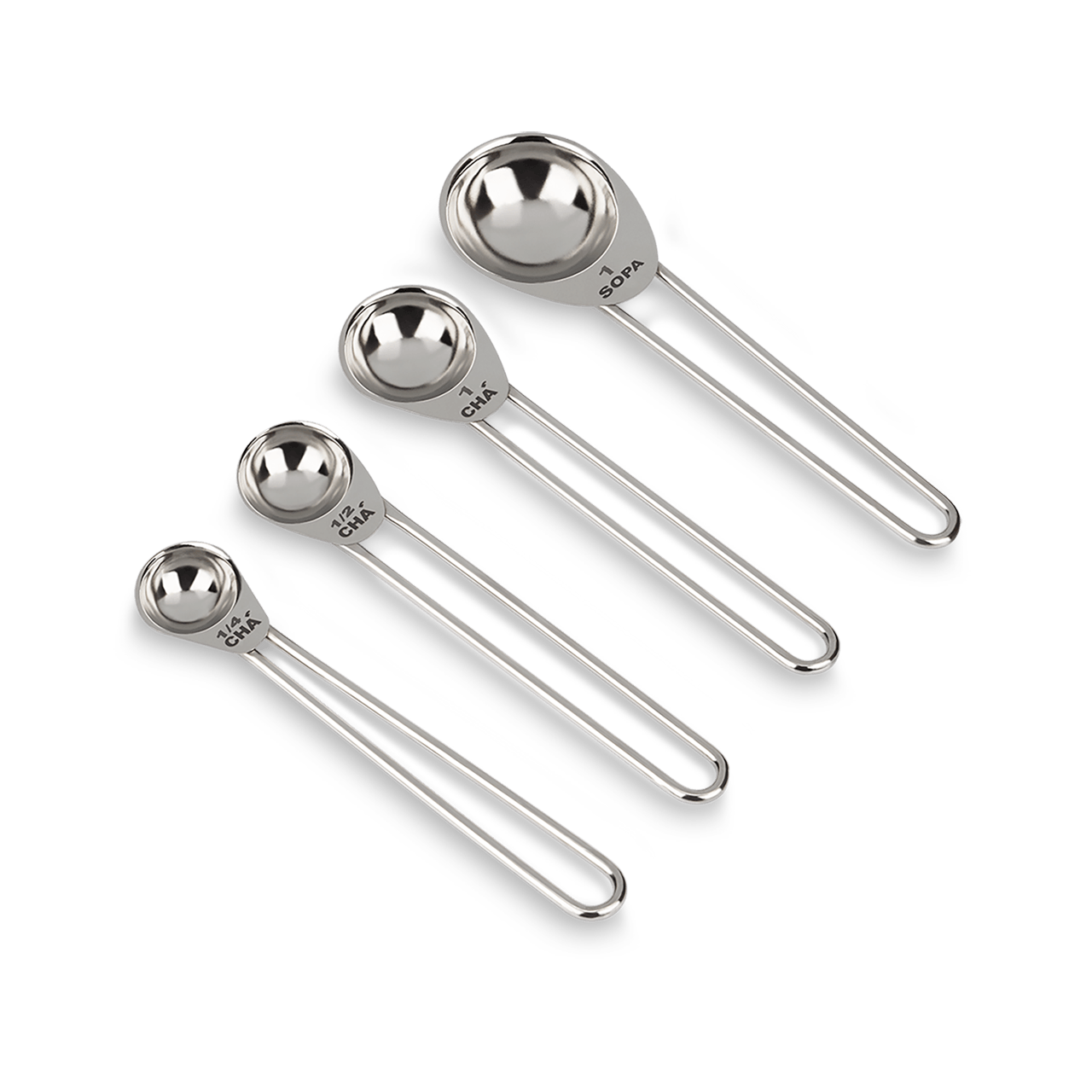 Conjunto medidor colher Brinox 4 peças - inox - para receitas que precisam exatidão