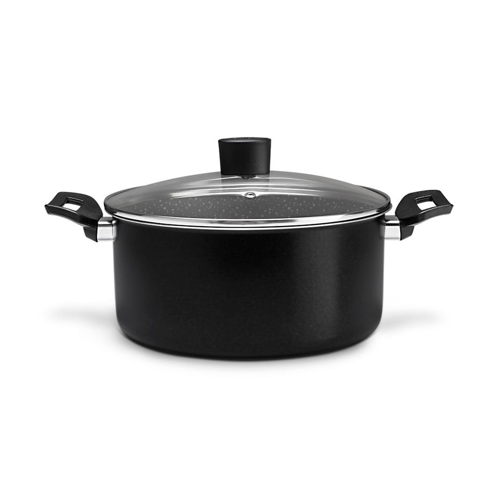 Caçarola com Tampa Brinox Naturalle Ø24cm 4,3 Litros Antiaderente Ceramic Life Preta — Preto Brinox