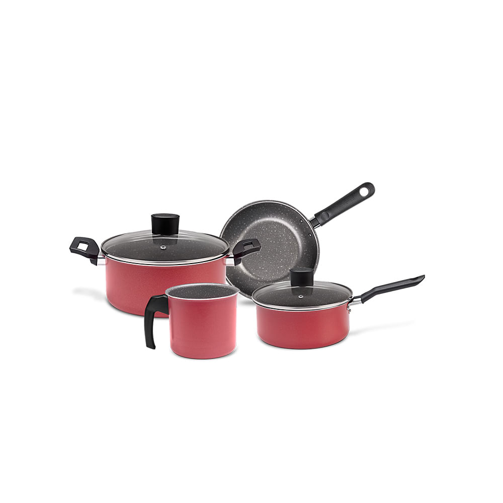 Jogo de Panelas Brinox Naturalle Antiaderente Ceramic Life 4 Peças Garlic