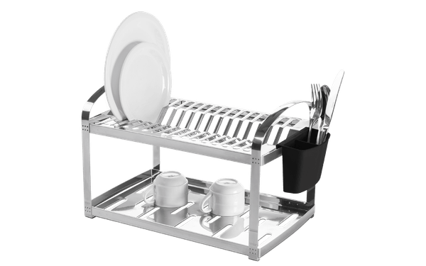 Escorredor de Louças Brinox Suprema com Porta Talheres 16 Pratos Aço inox Aço Inox