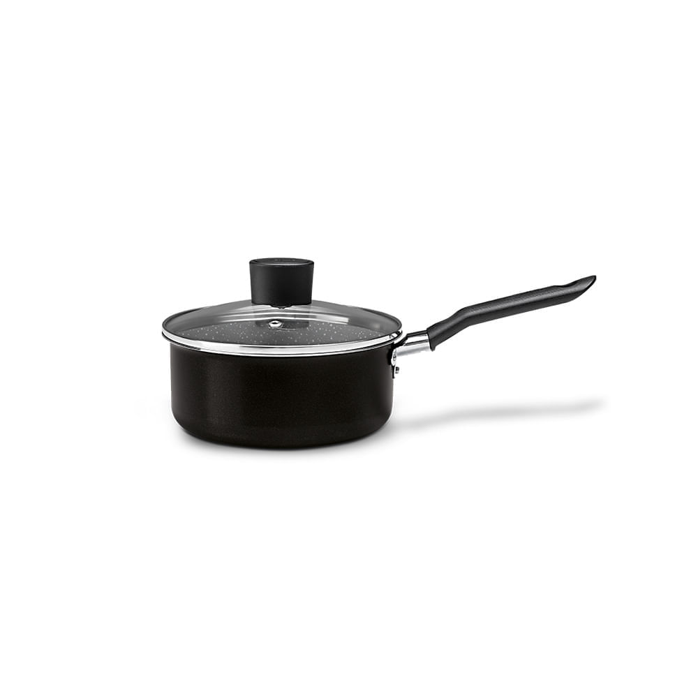 Panela com Tampa Brinox Naturalle Antiaderente Ceramic Life Ø16cm 1,2 Litros Preta