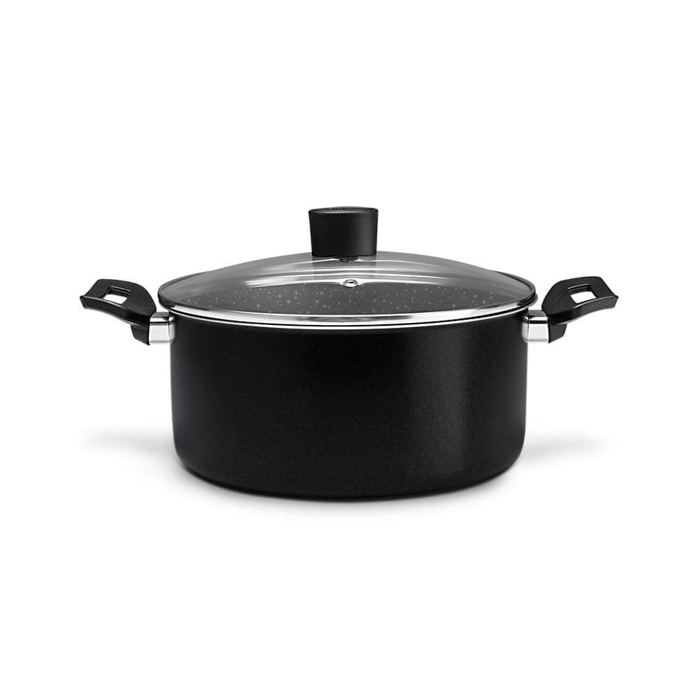 Caçarola com Tampa Brinox Naturalle Antiaderente Ceramic Life Ø22cm 3,4 Litros Preta