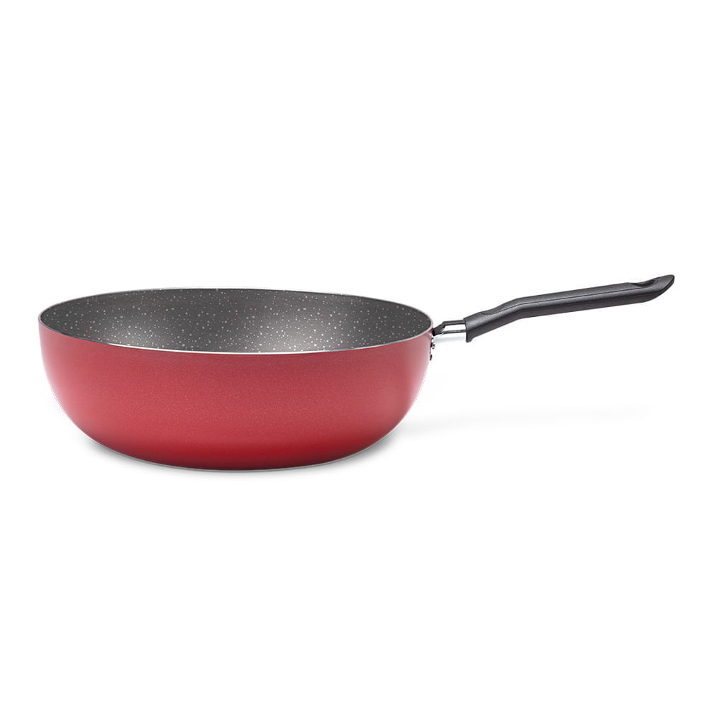 Wok Brinox Naturalle Antiaderente Ceramic Life Ø24cm 2,3 Litros Garlic — Vermelho
