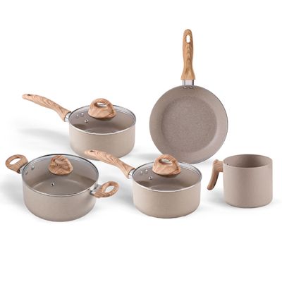 Jogo de Panelas com Indução Brinox Antiaderente Ceramic Life Smart Plus 5 Peças - areia