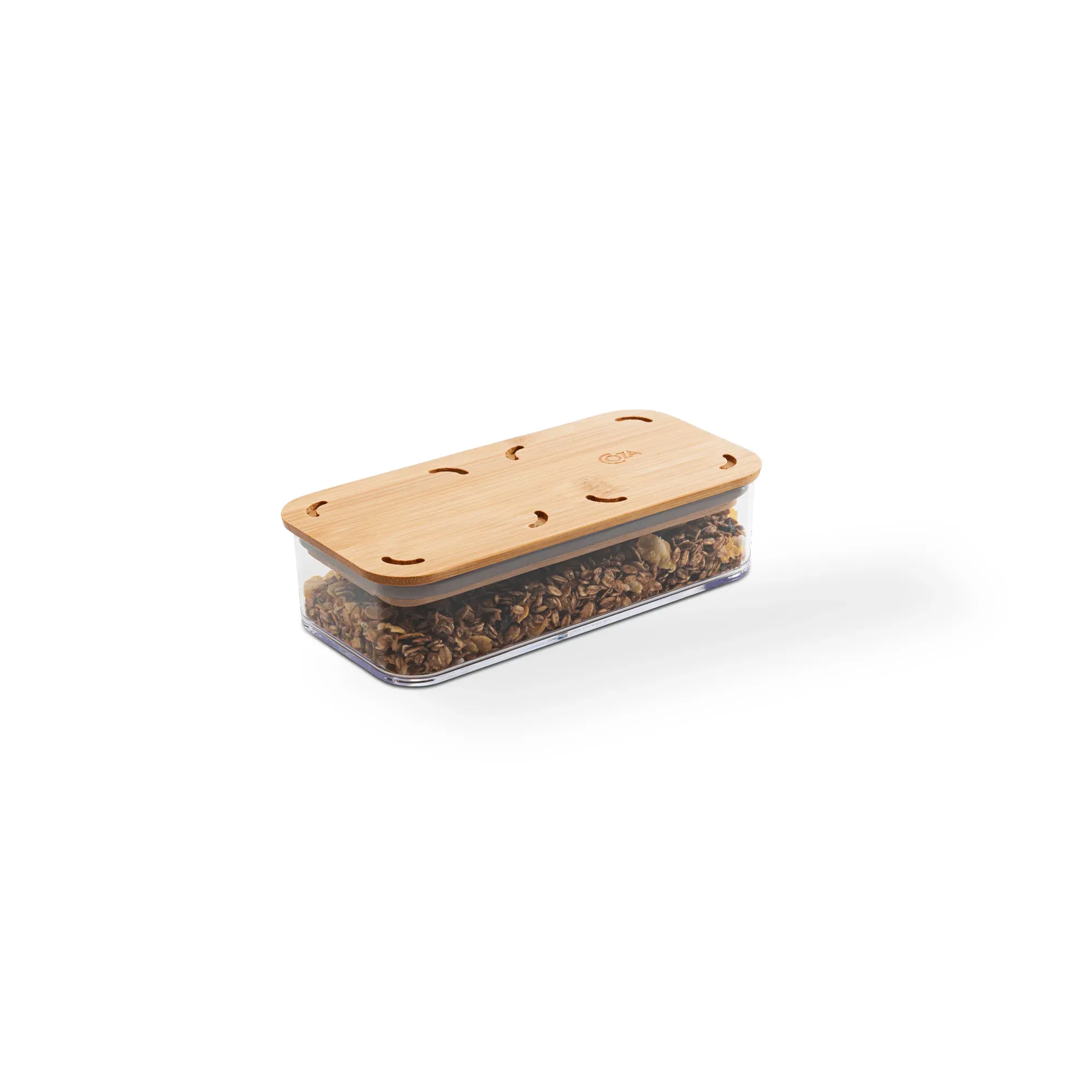 Pote Hermético Retangular Coza Modo Bambu 530ml Cristal