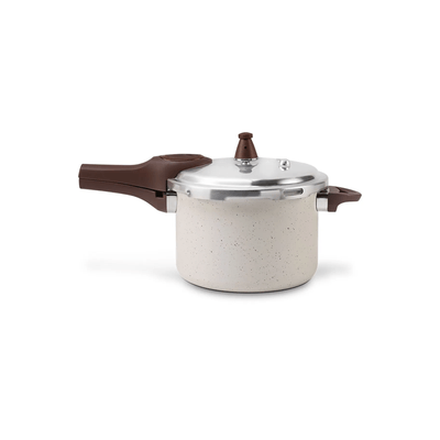Panela de Pressão Indução Brinox Antiaderente Ceramic Life Pressure 4,2L Vanilla