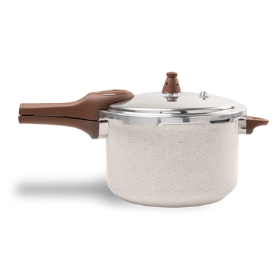 Panela de Pressão Indução Brinox Antiaderente Ceramic Life Pressure 6,8 Litros Ø24cm Vanilla
