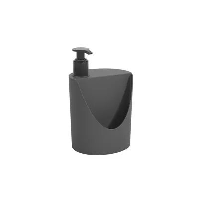Dispenser para Detergente e Esponja Coza Basic 600ml Cinza Chumbo